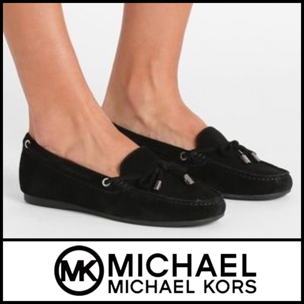 Michael Kors Sutton Black Suede Driving Loafers